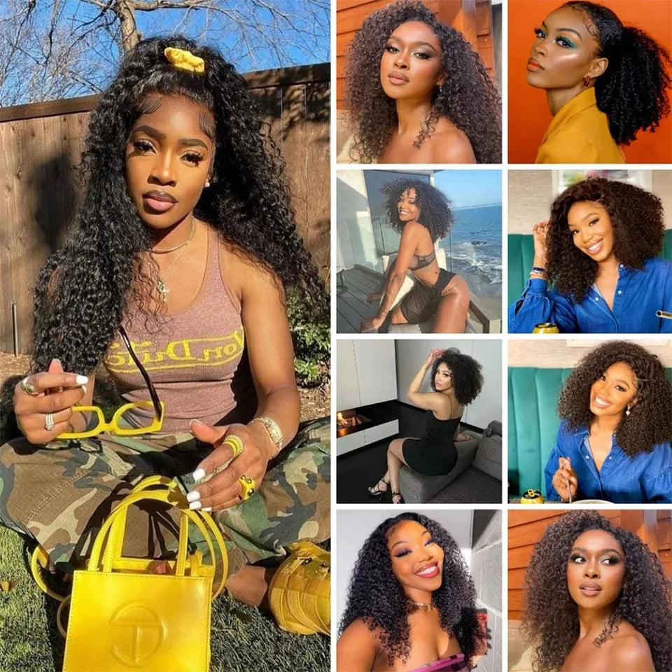 Afro Kinky Curly Clip in Hair Extensions Real Human Hair for Women Brazilian Kinky Curly Human Hair Clip in Extensions 8Pcs 120G