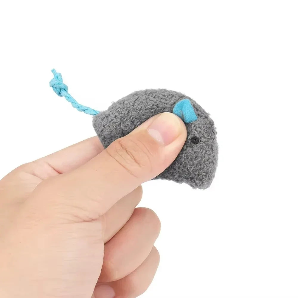 Catnip Faux Fur Mice Cat Toys with Rattle - 5 Pack - photo 4