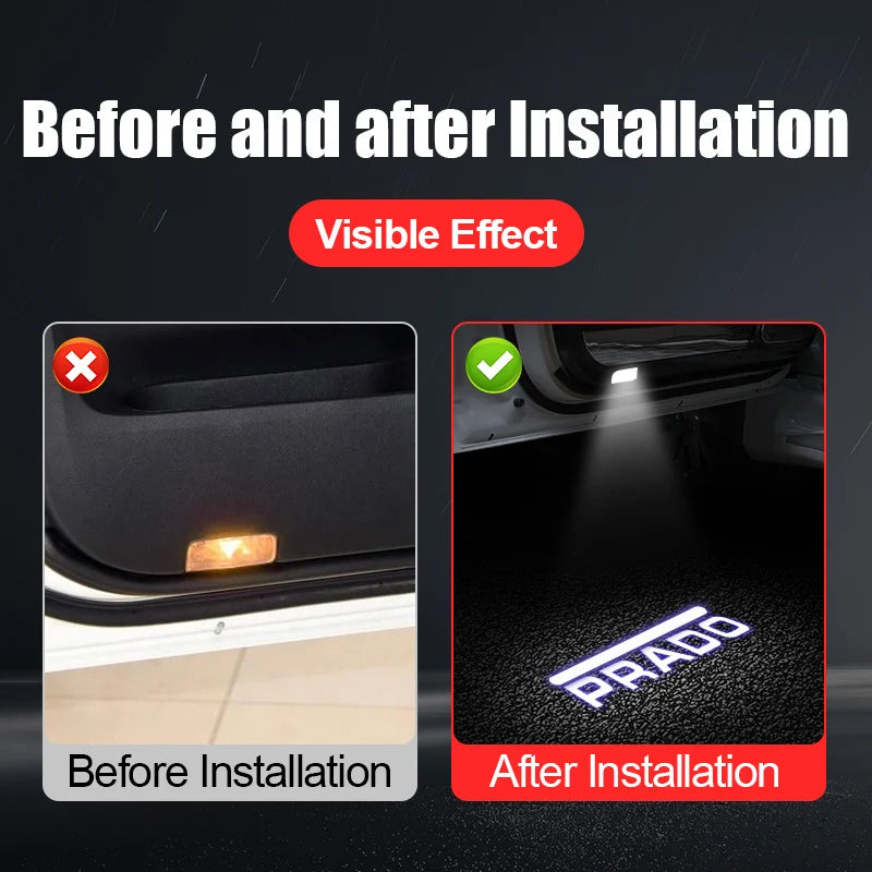 For Toyota Land Cruiser Prado 150 2010-2023 Interior Upgraded  Accessories LC150 FJ150 Car Door Lower Corner light courtesy lamp