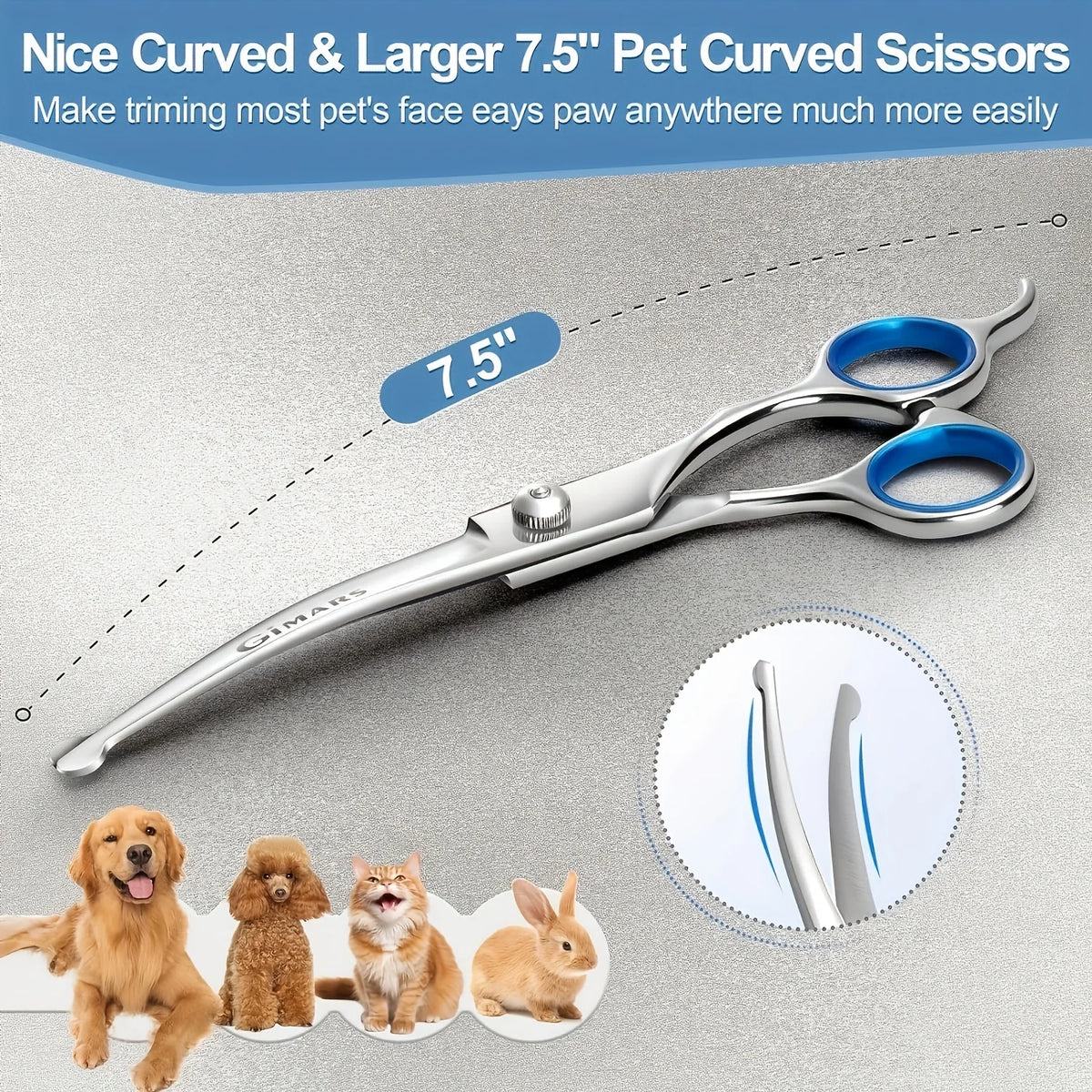 Pet Hair Cutting Scissors Set - Curved, Thinning & Comb – photo 5