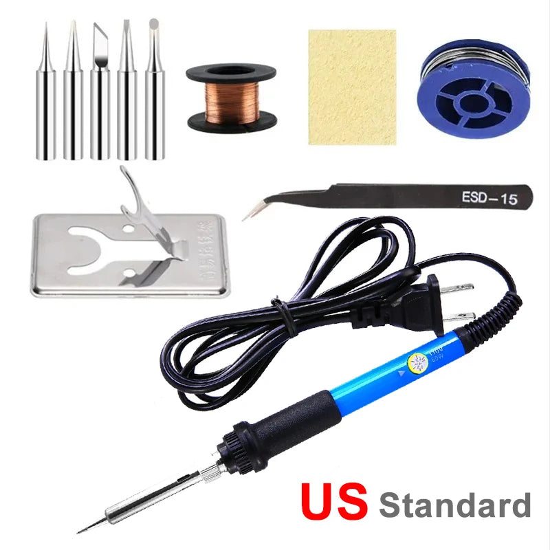 Multi-Kit Option Adjustable Temperature Electric Soldering Iron 60W Electric Soldering Iron Set Welding Solder Repair Tool