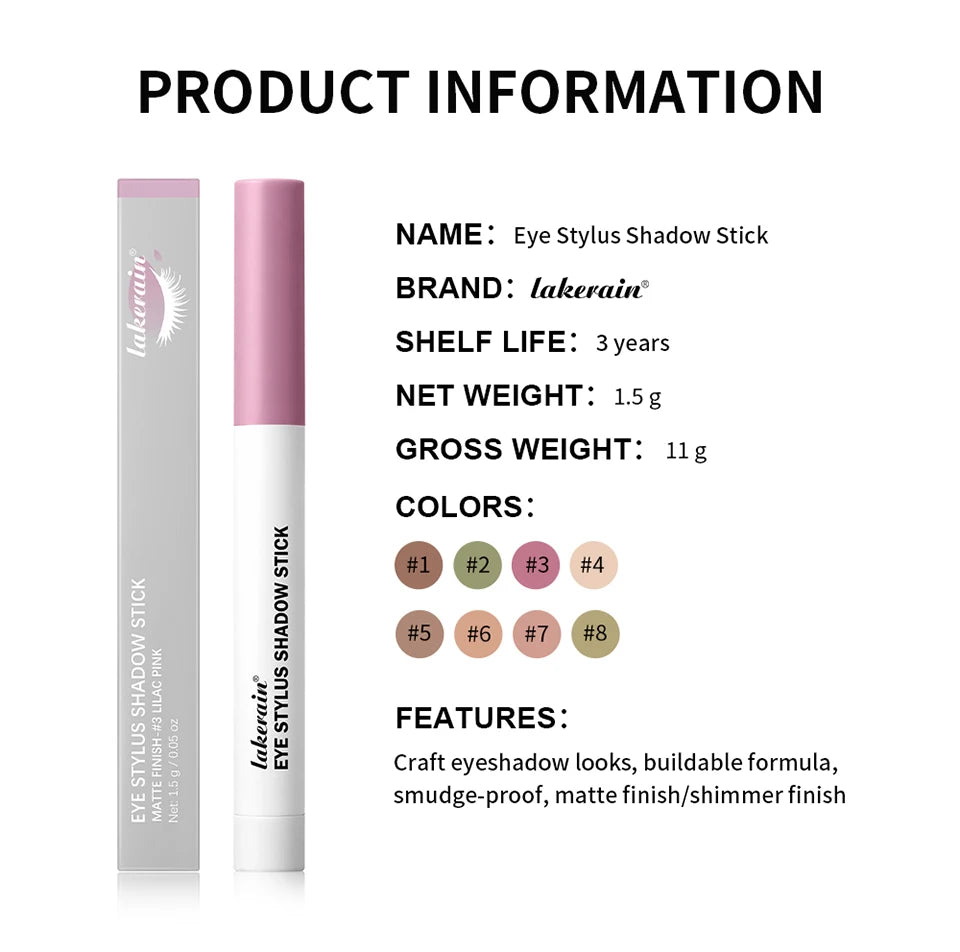 Waterproof Eyeshadow Sticks Long Lasting High Pigmented Shimmer Glitter And Matte Neutral Brown Eyeshadow Pencil Crayon Makeup