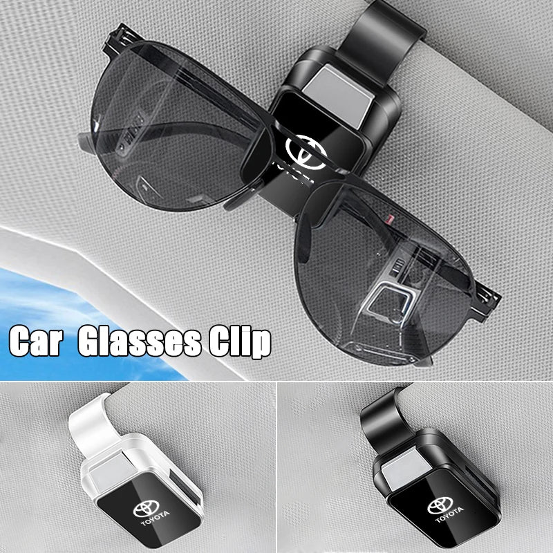 Car Sun Visor Glasses Clips Interior Eyeglasses Storage Holder Compact Storage For Toyota Corolla Hilux Avensis Auris Prado TRD