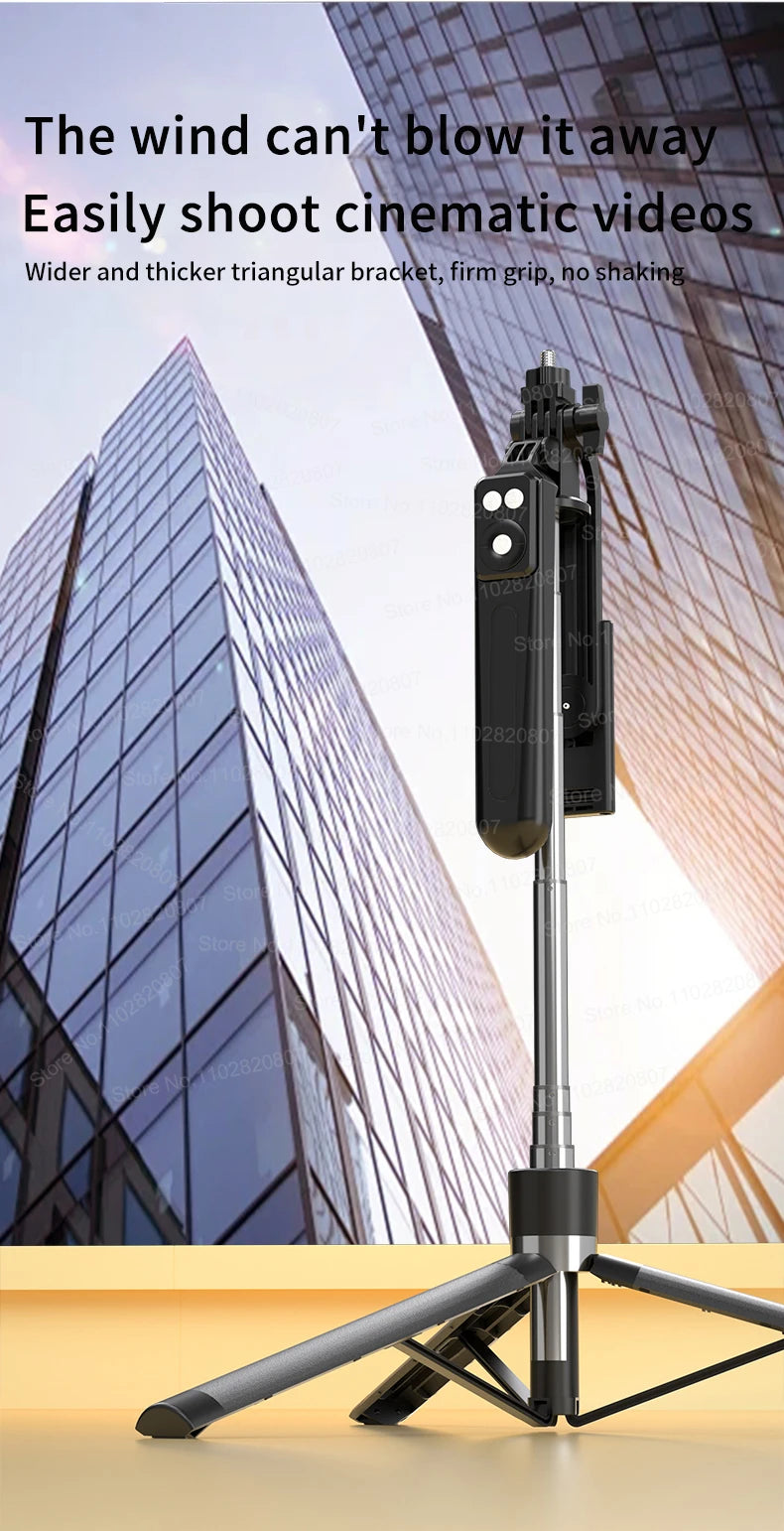 1.7M Extendable Bluetooth Selfie Stick Tripod – Wireless Remote & Fill Light for TikTok Live Streaming
