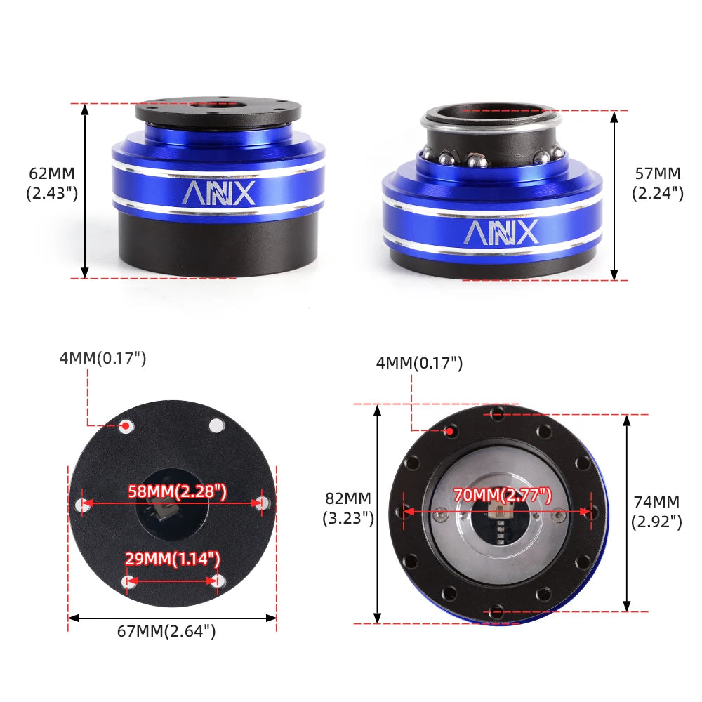 MUGE-New 6 Hole Racing Simulator Game Steering Wheel Quick Release Hub Adapter 70MM For MOZA Simagic M10 A/Mini Euro Truck QR040