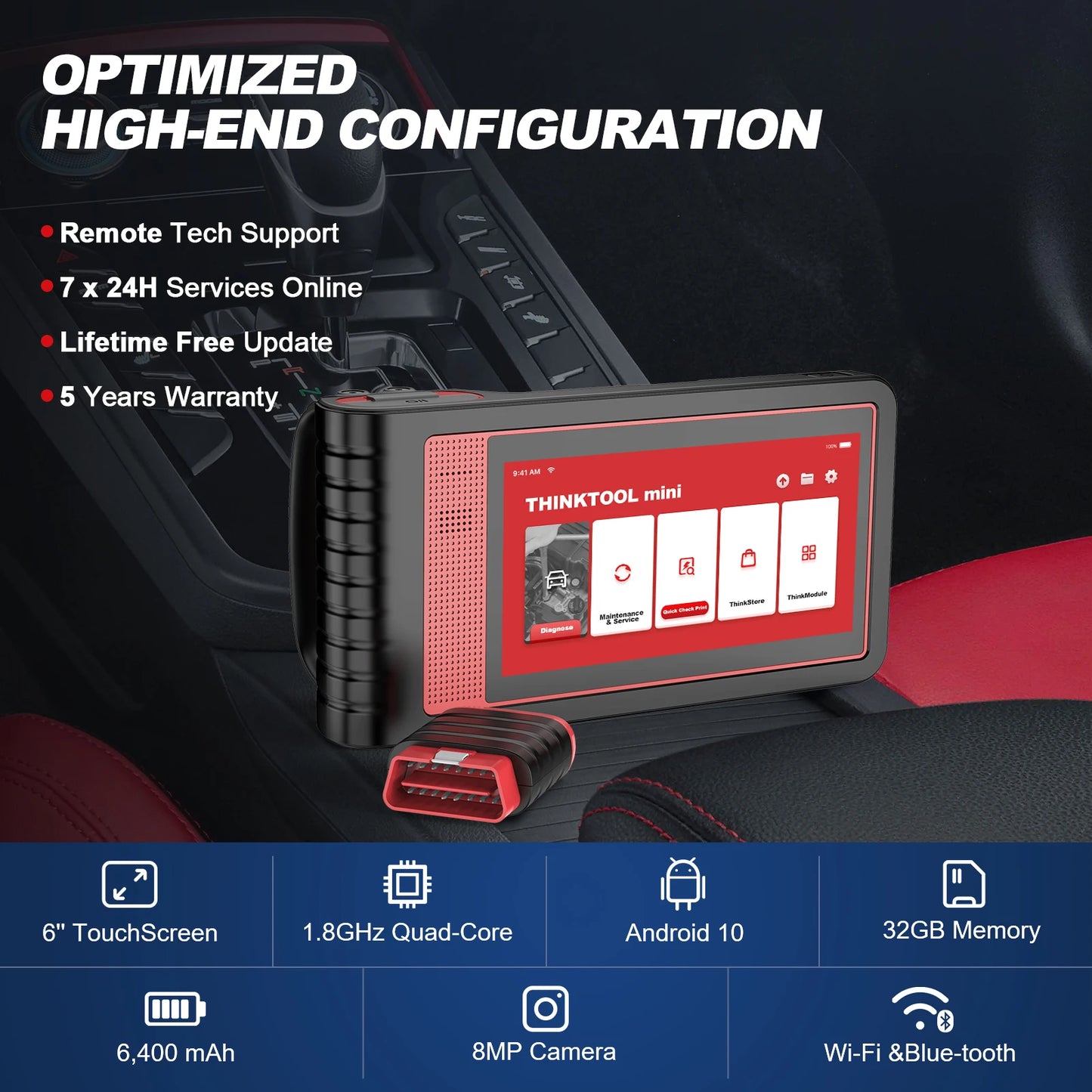 THINKCAR THINKTOOL MINI 2 CANFD Auto Car  Diagnostic Tools Obd2 Scanner Bi-directional Scan Tool 28 Resets Full System Diagnose