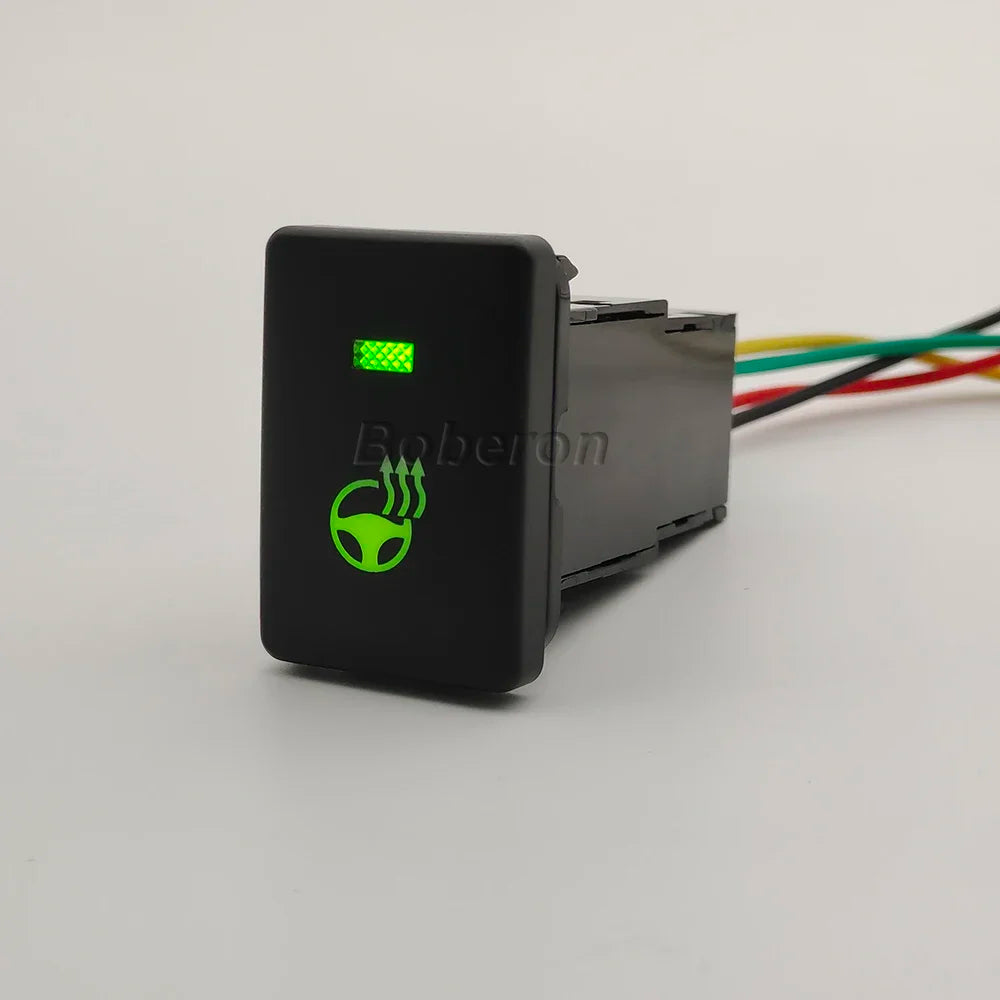 1PC Orange/ Green / Blue LED Light Steering Wheel Heating Control Switch Heated Button For Toyota RAV4 Camry Prius Corolla PRADO