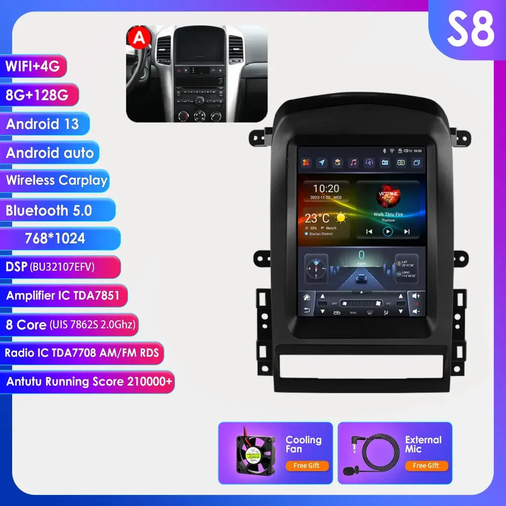9.7"Android 14 Autoradio for Chevrolet Captiva 2006-2012 multimedia Video player GPS navi Stereo Audio 2din Carplay Touch Screen