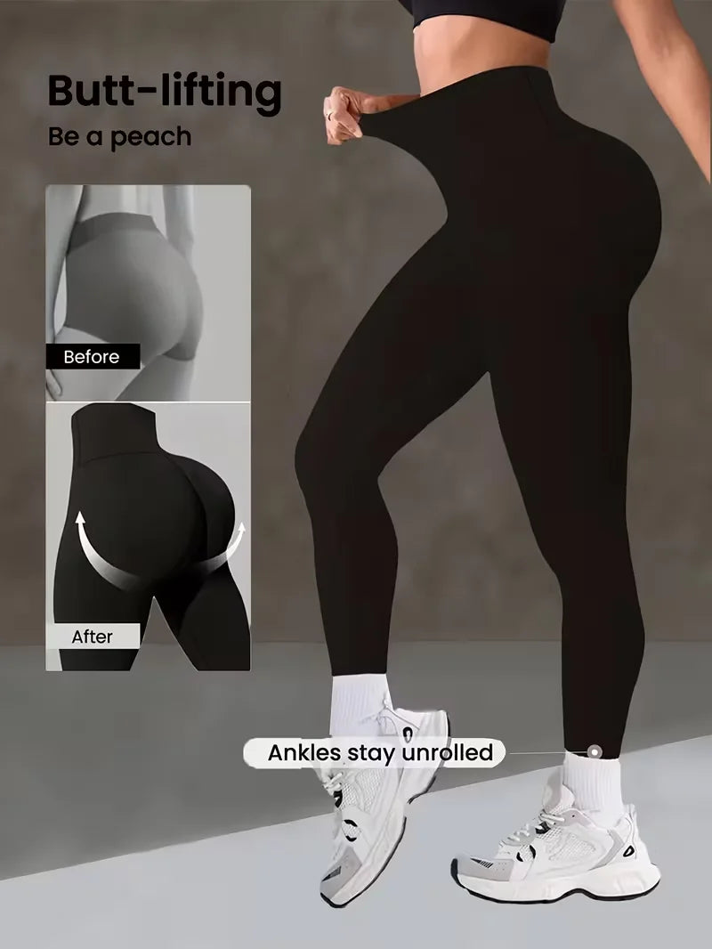 Women's High Waist Booty Lifting Yoga Leggings – Butt Lift, High Spandex, Ankle-Length Workout Pants | All Season | S–XXL