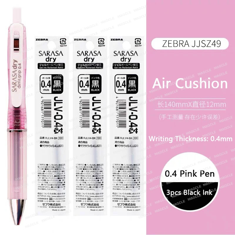 Zebra Japan SARASA Quick-Drying Neutral Pen JJZ49 0.4 Girfit Grip 0.5mm Signing Stylo Back to school aesthetic supplies statione