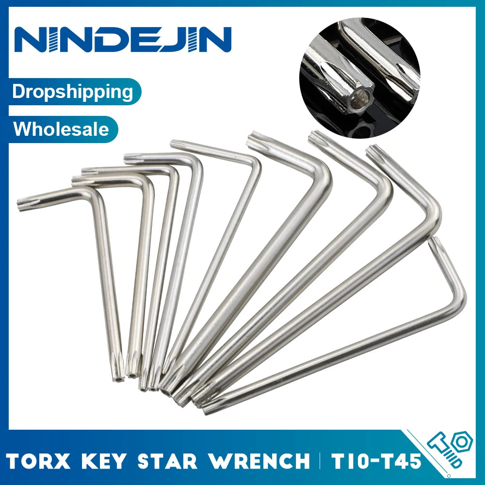 Hand Tool Torx Key Wrench L Type Star Wrench Nickel Plated T6 T7 T8 T10 T15 T20 T25 T30 Tamper Proof Security Torx Wrenches