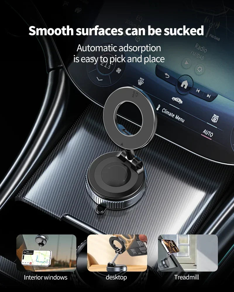 2026 Strong Magnetic Car Phone Holder Foldable Design 360° Adjustable Vacuum Mount For Car/desk/bathroom/universal Use