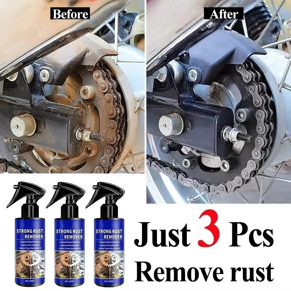 Automotive Car Rust Remover Spray Clean Metal Iron Quickly Auto Exhaust Pipe Rust Derusting Spray Stain Removal Agent