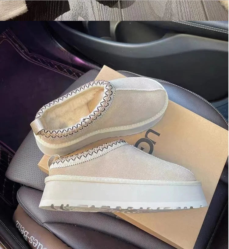 Women's Short Plush Snow Boots, Slip-On