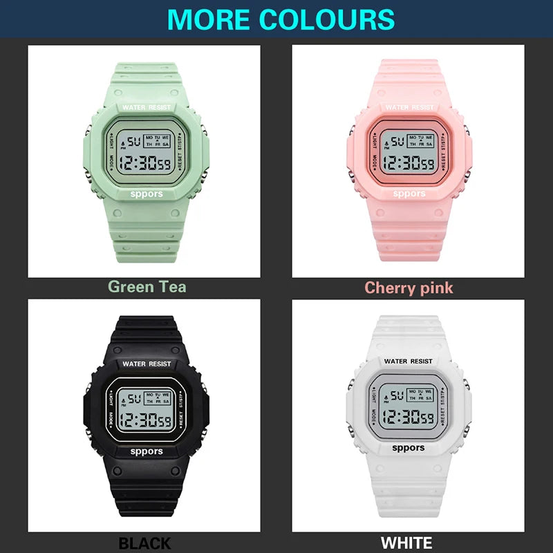 YIKAZE Square Digital Watch – LED Sports Watch for Men, Women & Kids