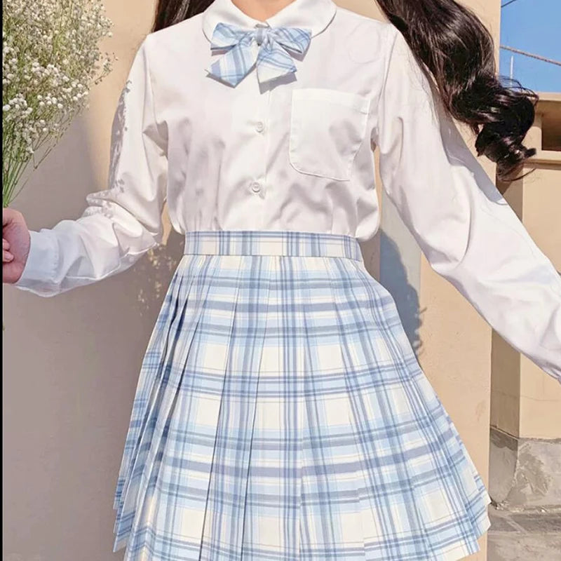 ZOKI Plaid Pleated Mini Skirt – Bow Knot High Waist Preppy Style | Harajuku Aesthetic Women's A-Line Dance Skirt | S-XXL