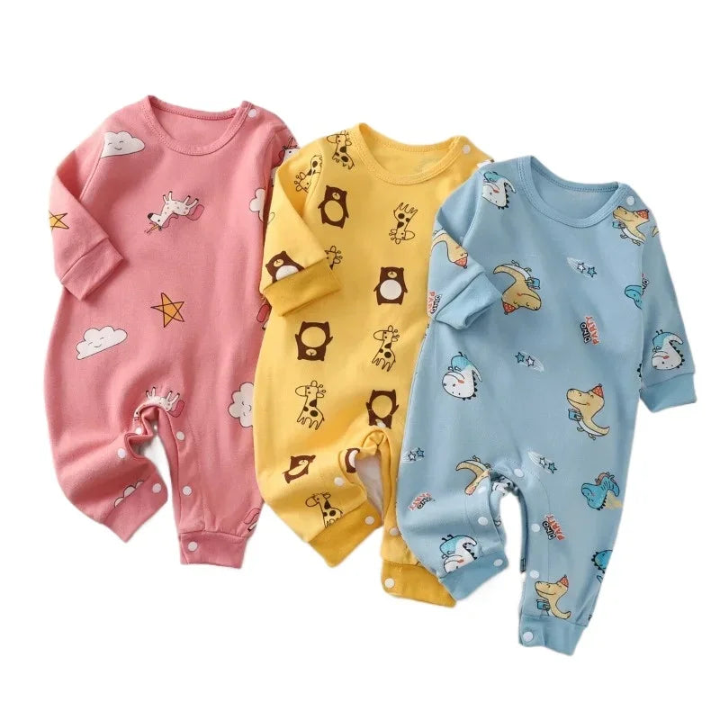 Newborn Long Sleeve Romper 0-18M - Soft Cute Baby Bodysuit