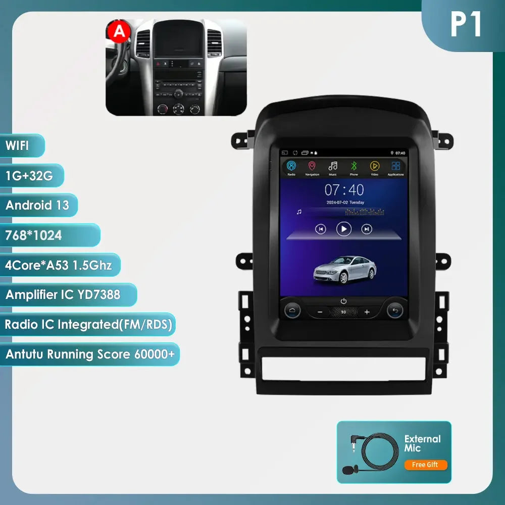 9.7"Android 14 Autoradio for Chevrolet Captiva 2006-2012 multimedia Video player GPS navi Stereo Audio 2din Carplay Touch Screen