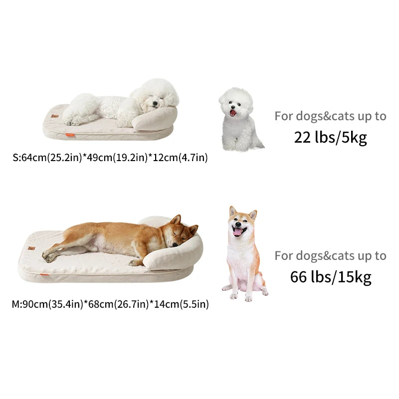 Bolster Dog Sofa Bed with Pillow - Non-Slip Base, Medium & Large – photo 2