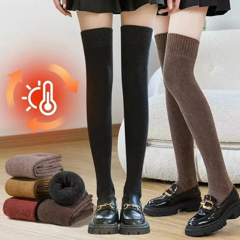 Women's Thick Over the Knee Socks, Terry Lined