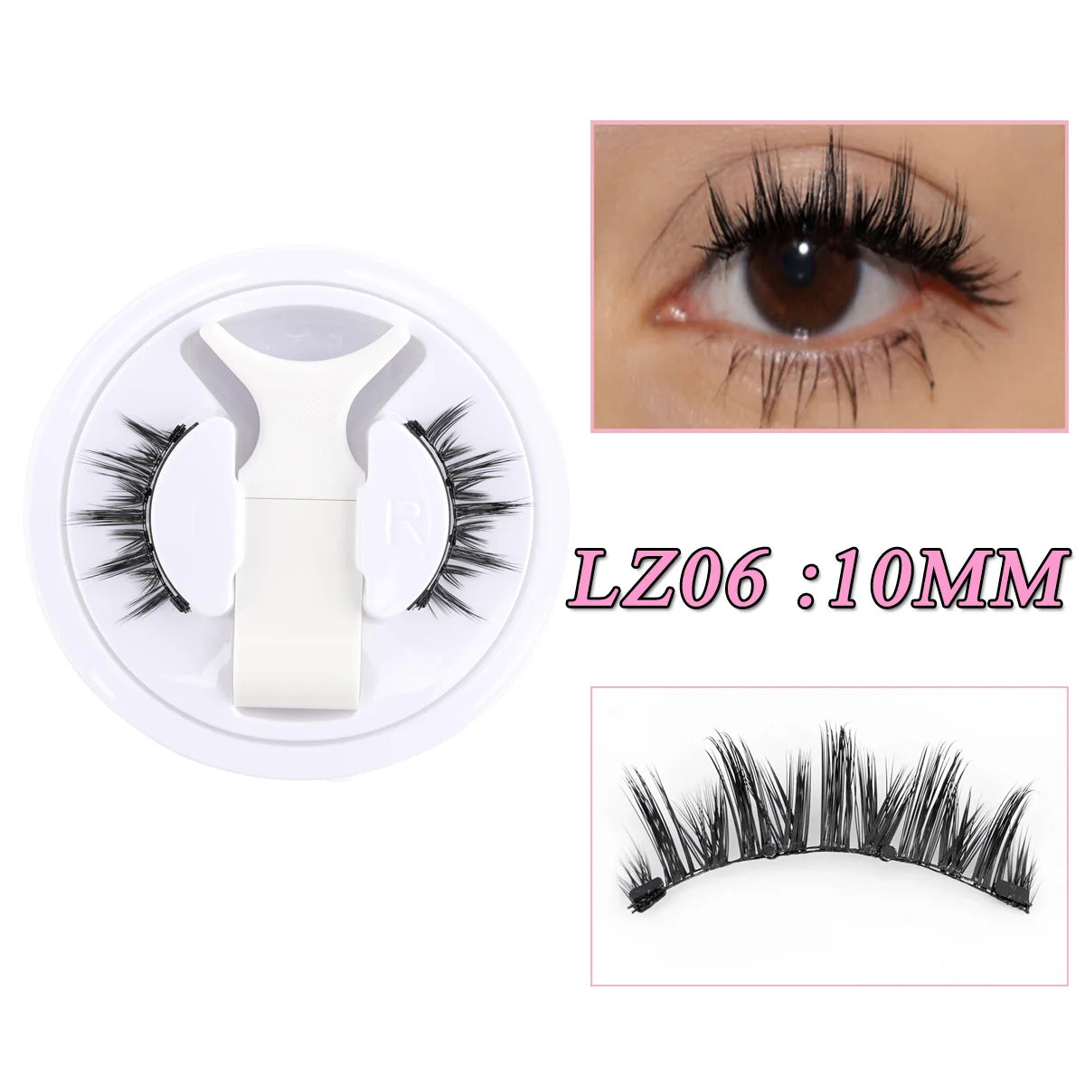 3D Magnetic Eyelashes with Tweezer – Reusable No-Glue False Lashes
