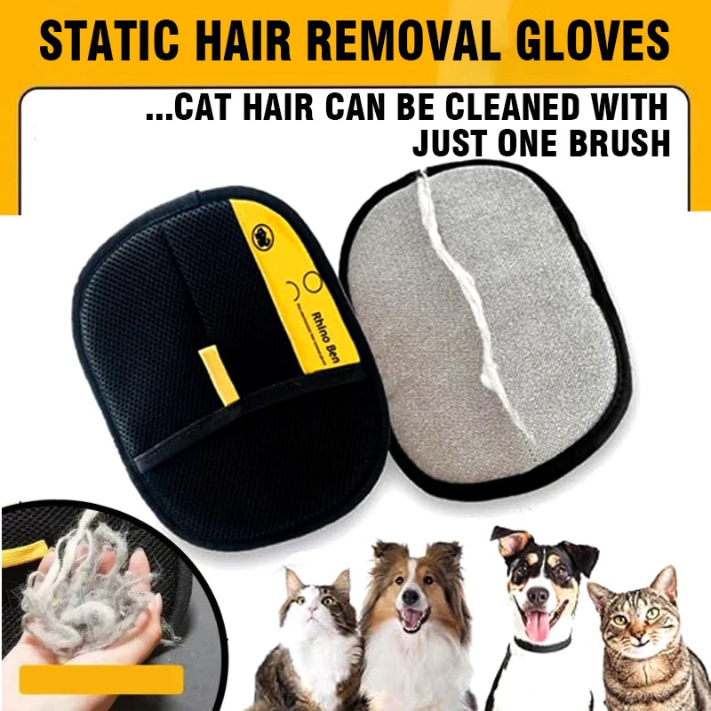 Two-Way Electrostatic Pet Hair Removal Glove – Static Brush for Cat & Dog Fur on Clothes & Furniture | 1–2 Pack