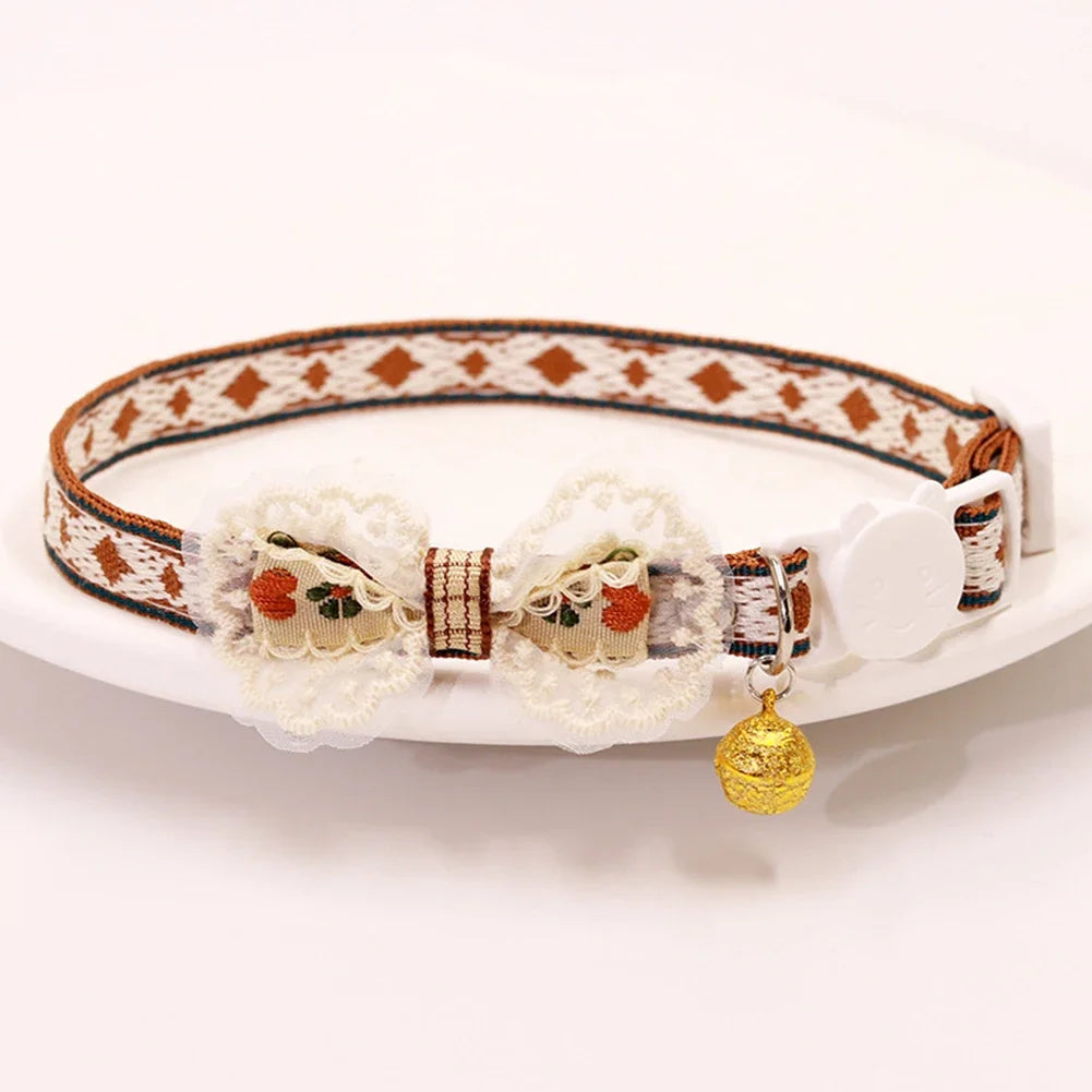 cat collars Cute and Versatile Adjustable Durable with Bells Pet Collars Necklaces Positioning Pets Cats Dogs Party Photos Props