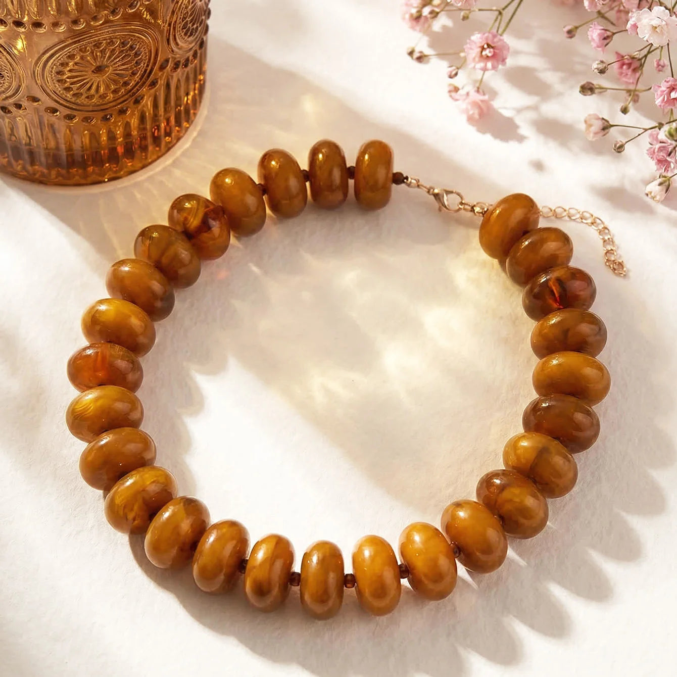 1pc Bohemian Fashion Casual Dopamine Acrylic Bead Necklace Charms Chunky Jewelry Suitable for Women