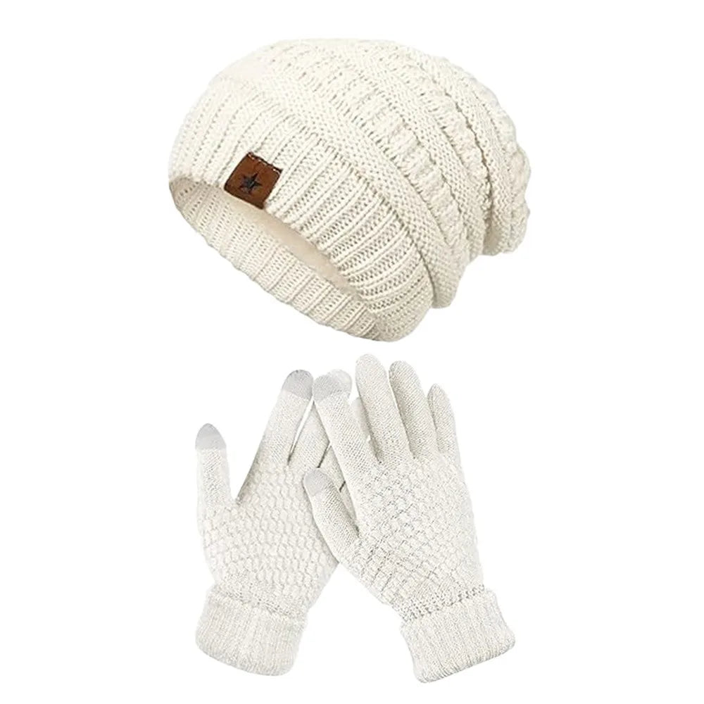 Women's Plush Beanie & Mittens Set - Warm Ear Covering Winter Hat - photo 8