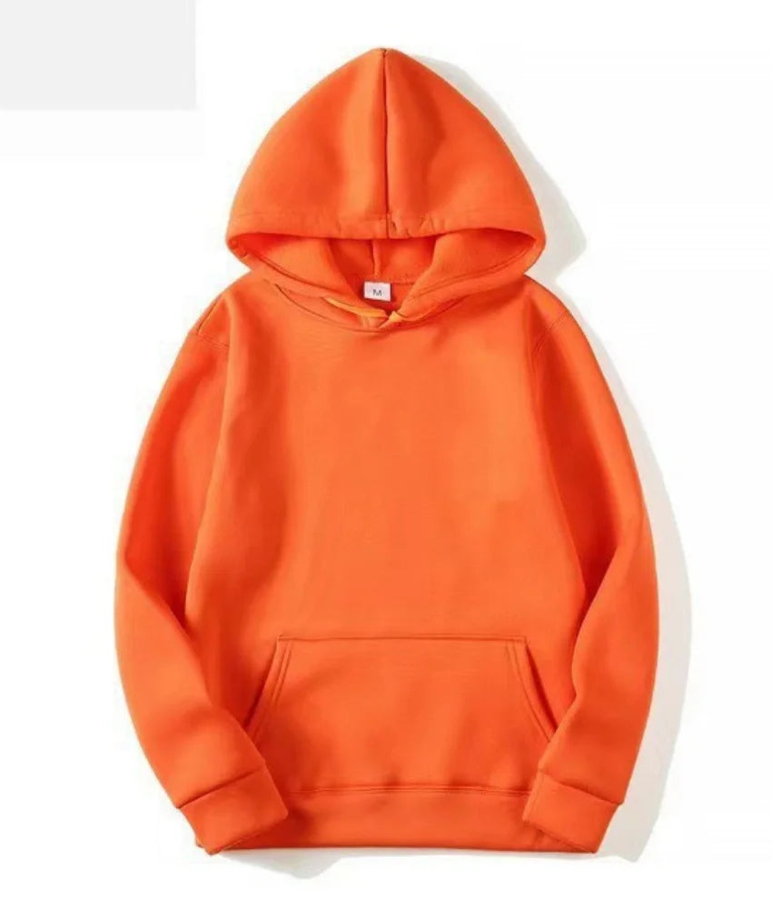 Plain fleece pullover hoodie - view 3