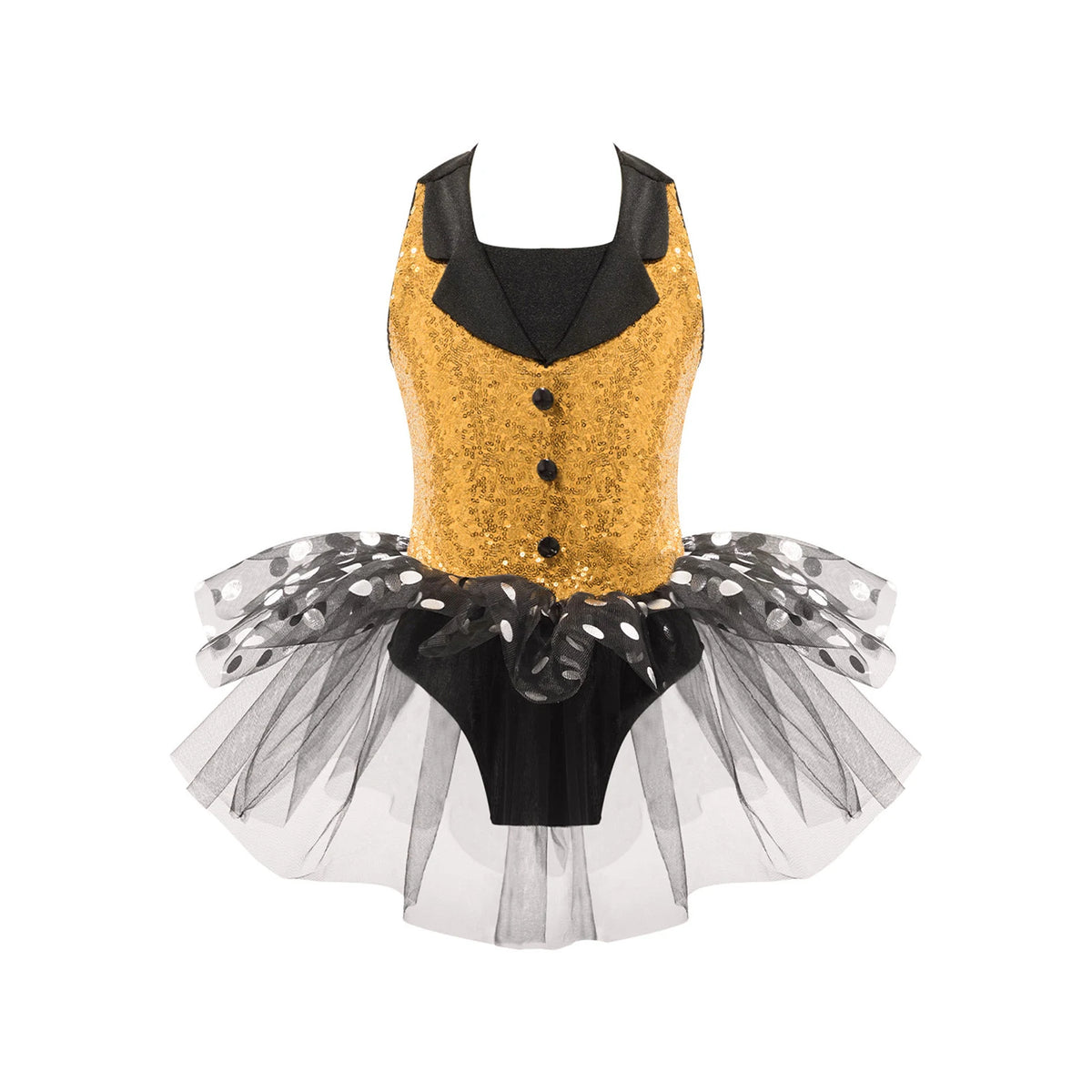 Girls sequin polka-dot ballet tutu dress