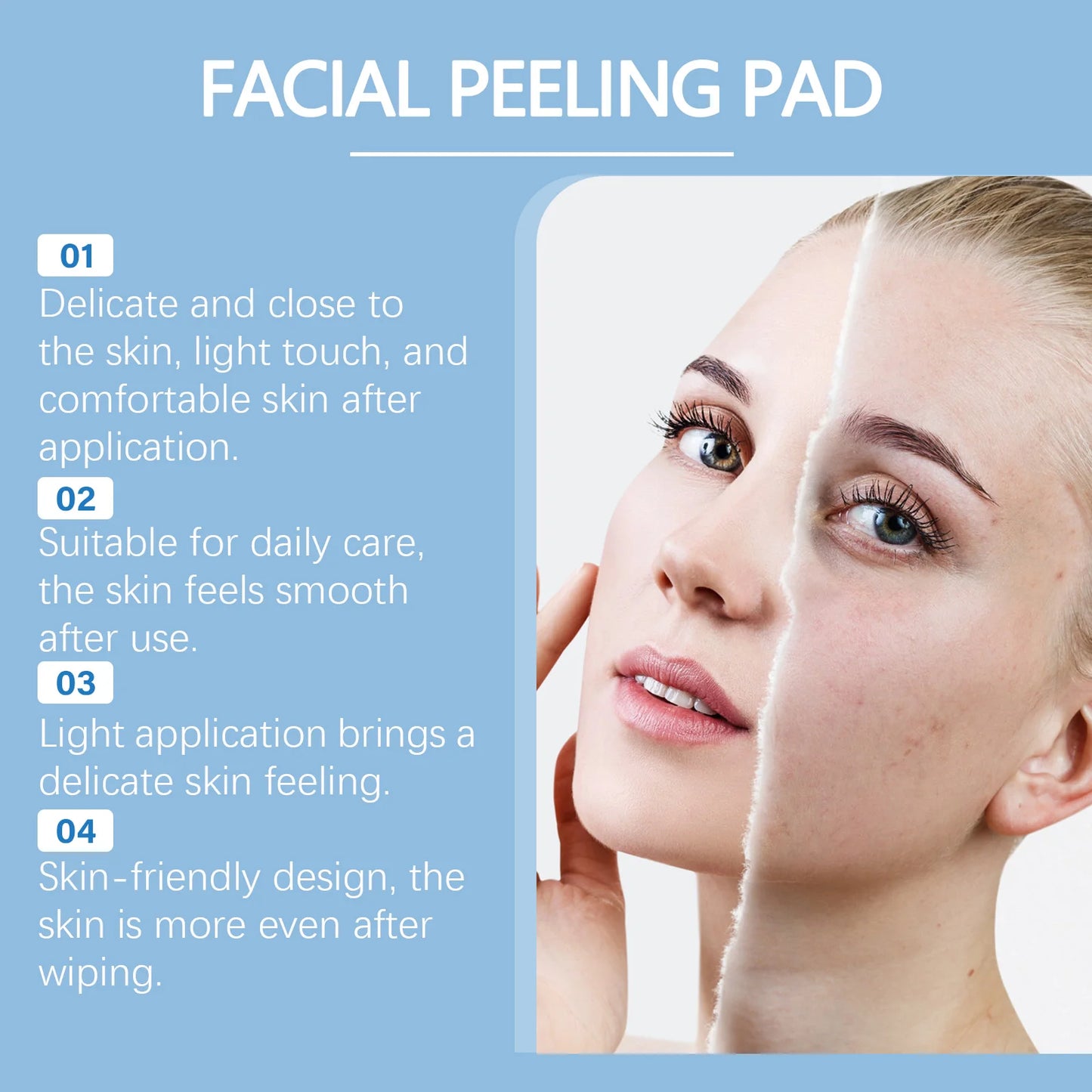 2-in-1 The Pore Eraser" Salicylic Exfoliating Pads-Double Acid Action:AHA+BHA,Clear Pores&Acne&Blackhead Terminato,Full-Body Use
