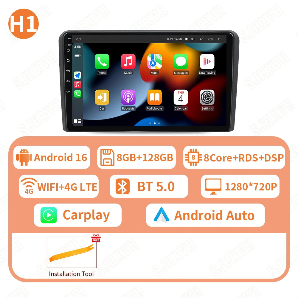 Car Stereo with Apple CarPlay & Android Auto, Compatible with Audi A3 8P