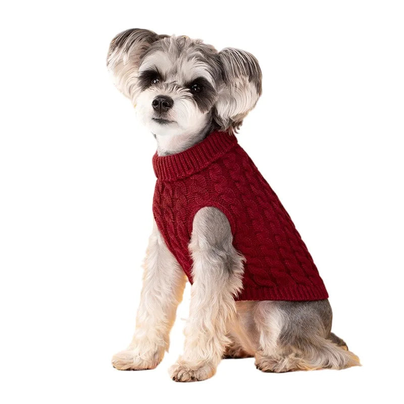 Turtleneck Knit Dog Sweater Vest - Winter Clothes for Small Dogs and Cats - photo 12