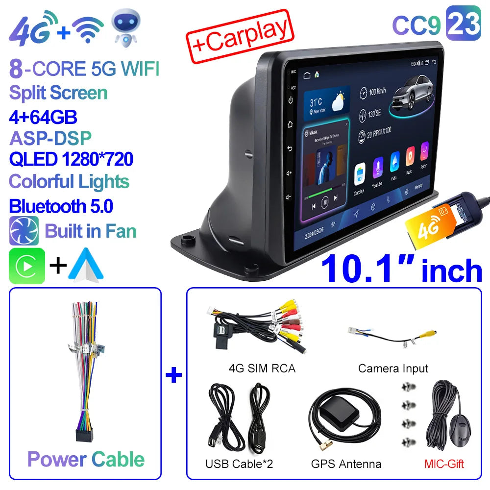 CAIXI 9"/10" Universal 2-DIN Android Car Stereo — CarPlay, GPS Navigation, Truck & Car Fit