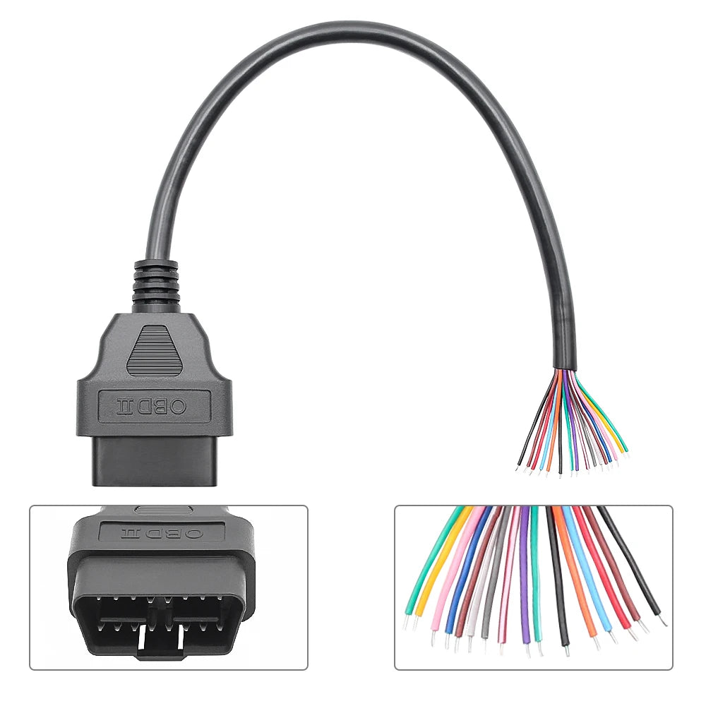 OBD2 30cm Male/Female Plug Connector Auto Scanner Cables OBDII 16Pin Automotive Diagnostic Extension Scanner Adapter