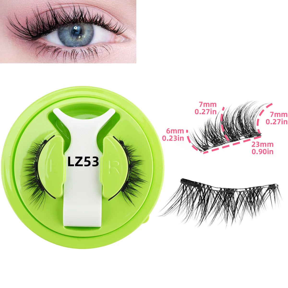3D Magnetic Eyelashes with Tweezer – Reusable No-Glue False Lashes