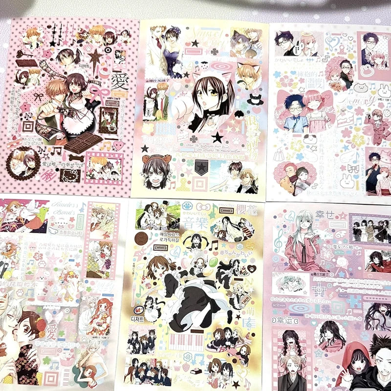 Cute Japanese Anime Characters Cut Film Sticker Book Girl Journal Phone Case DIY Scrapbook Sticker Kawaii Decoration Stickers