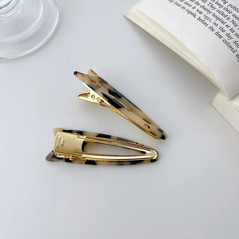 UXSL Girls Hairpins Cute Cat Acetate Hair Clips Headdress Womens Water Drop Leopard Print Barrettes Hair Accessories Gift