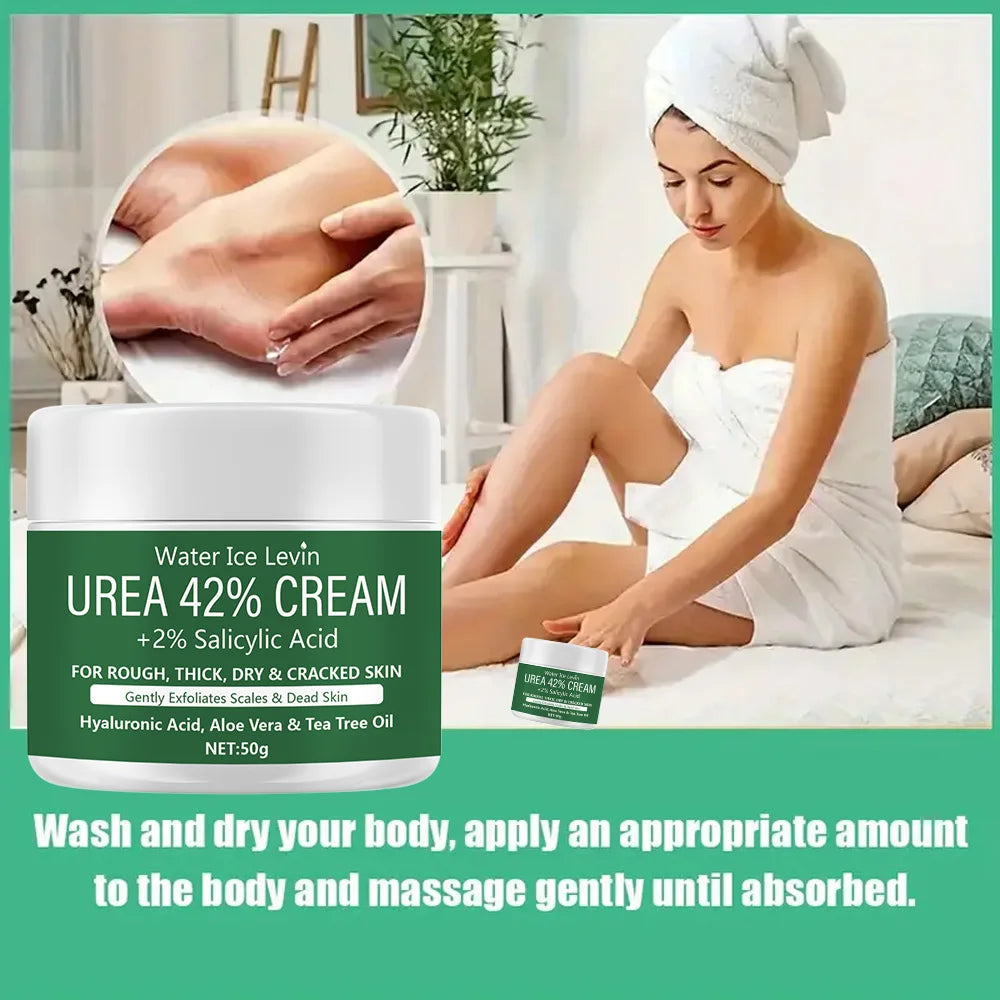 Water Ice Levin 42% Urea Cream + 2% Salicylic Acid – Deep Moisturizing Foot & Hand Cream | Nourishing & Softening 50g