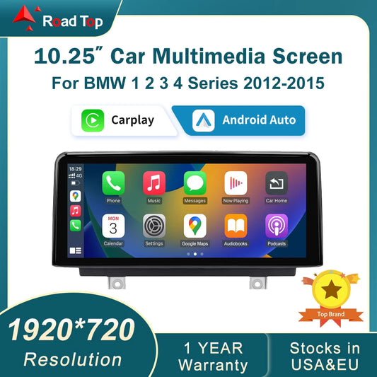 10.25"/12.3" Wireless CarPlay & Android Auto Screen, Compatible with BMW 1 2 3 4 Series F20-F36