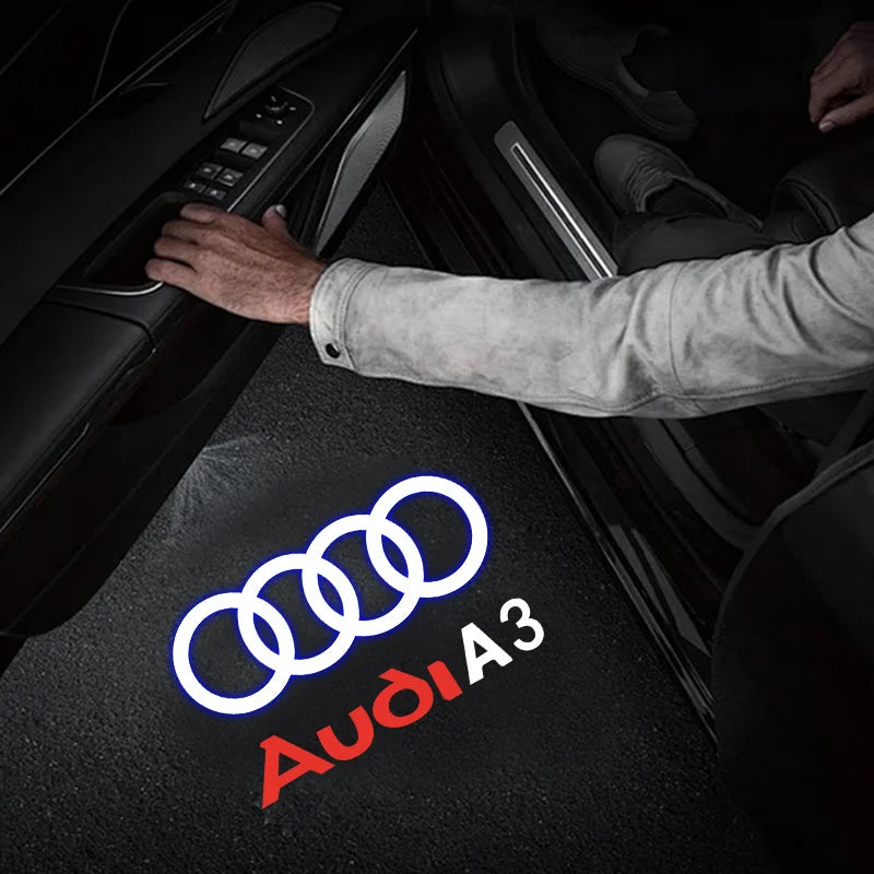 Audi LED Door Welcome Light – Car Door Emblem Lamp for Q3 Q5 Q7 S3 S4 S5 S6 S7 A4 A5 A6 A7 A8