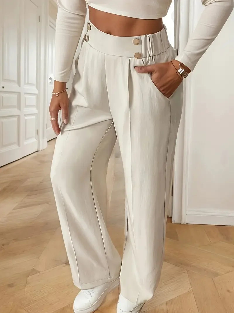 Women's high-waist wide leg pants - view 3