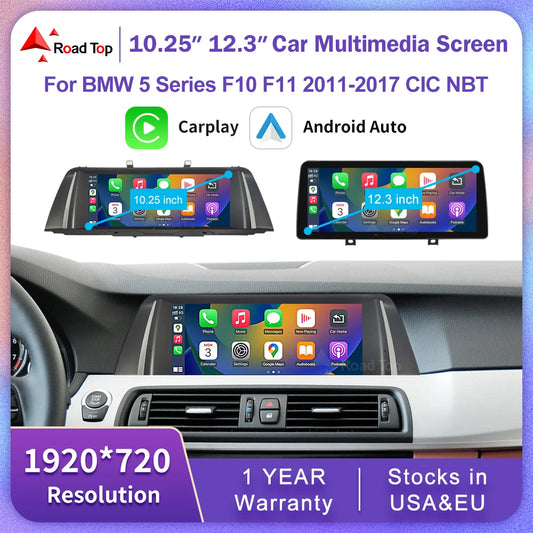 10.25" 12.3" Multimedia Touch Screen For BMW 5 Series F10 F11 CIC NBT System 2026-2026 Wireless Carplay Android Auto Car Radio