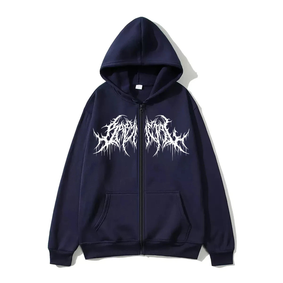 Men's Y2K Graphic Zip-Up Hoodie, Gothic Style