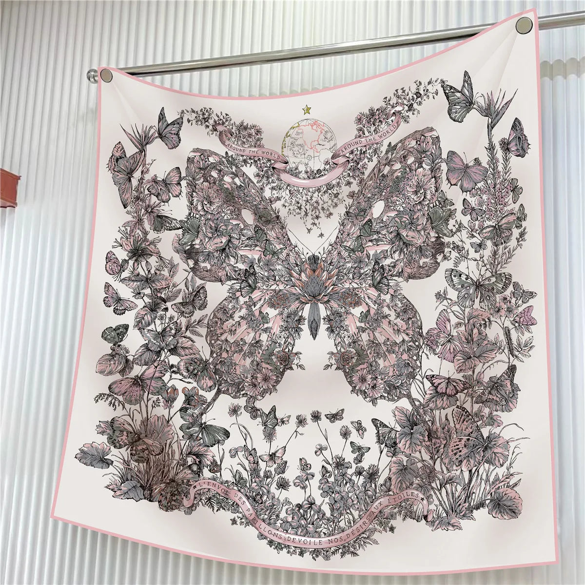 90cm Elegant Floral Silk Scarf for Women - Versatile Fashion Accessory