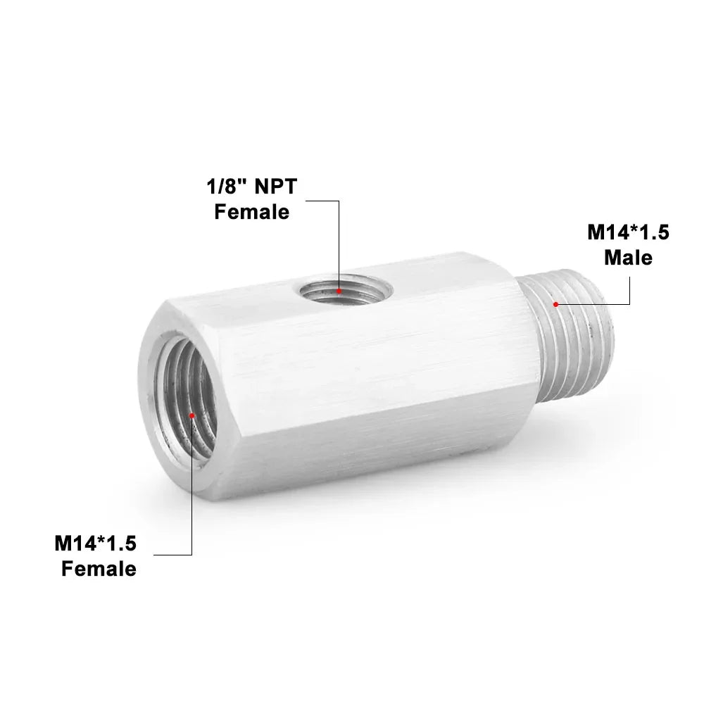 1pc Car Oil Pressure Sensor Steel Side Hole 1/8 "NNPT Internal Thread M12 M10 M14 1/8NPT 1/4NPT Pressure Gauge Interface Adapter
