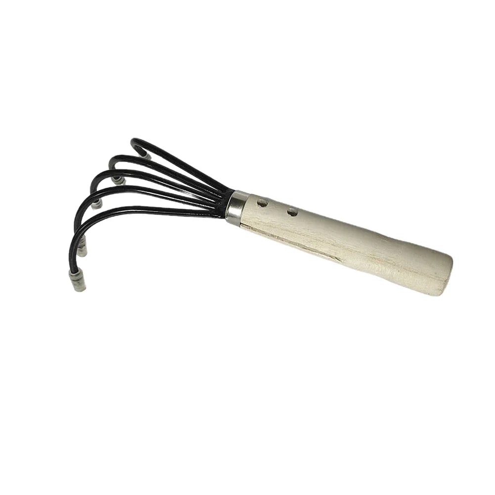 5-Claw Garden Rake & Hand Cultivator – Mini Hoe & Tiller for Soil Prep, Weeding & Planting