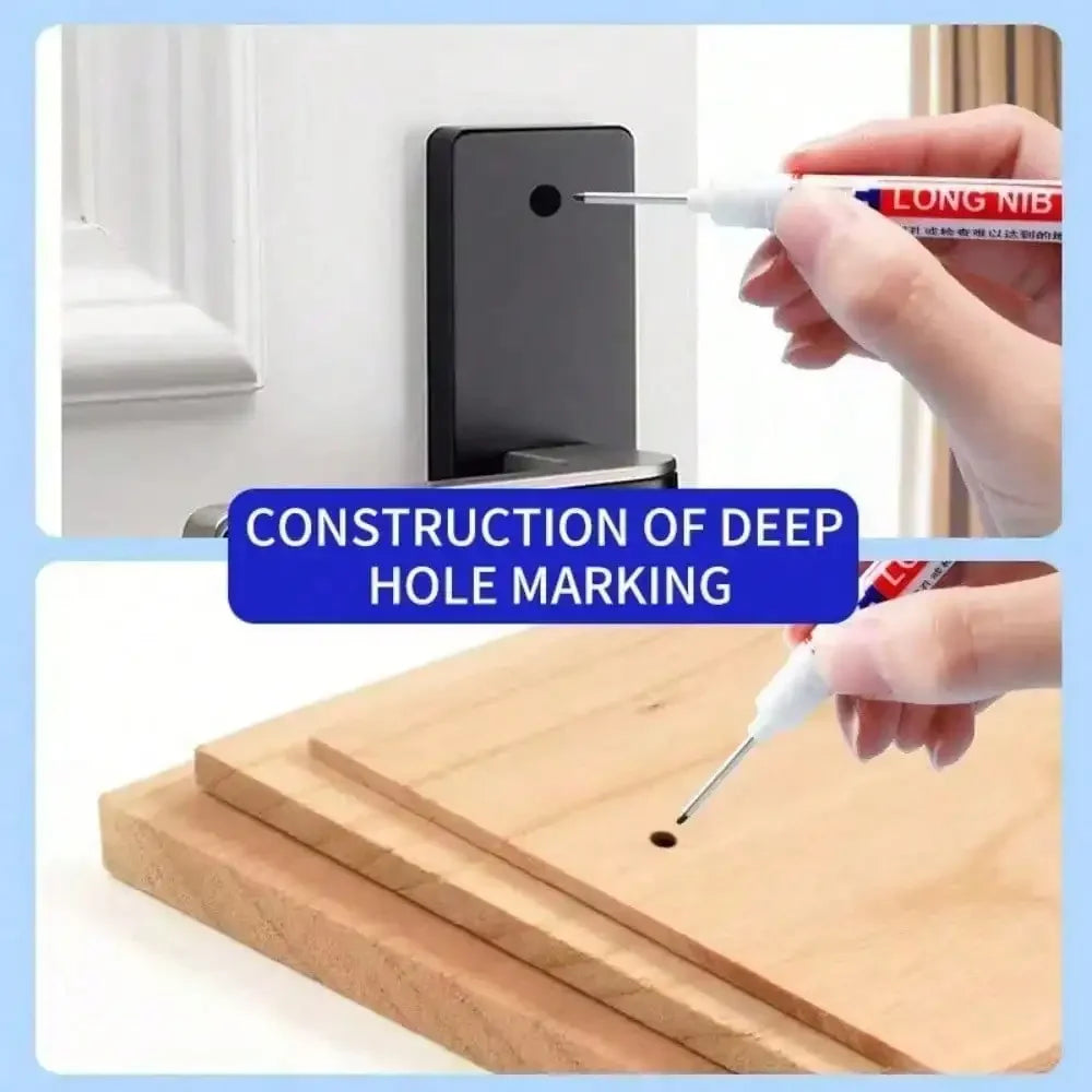 5/10/20Pcs Deep Hole Long Nib Head Markers For Metal Perforating Pen Waterproof Bathroom Woodworking Decoration Multi-Purpose