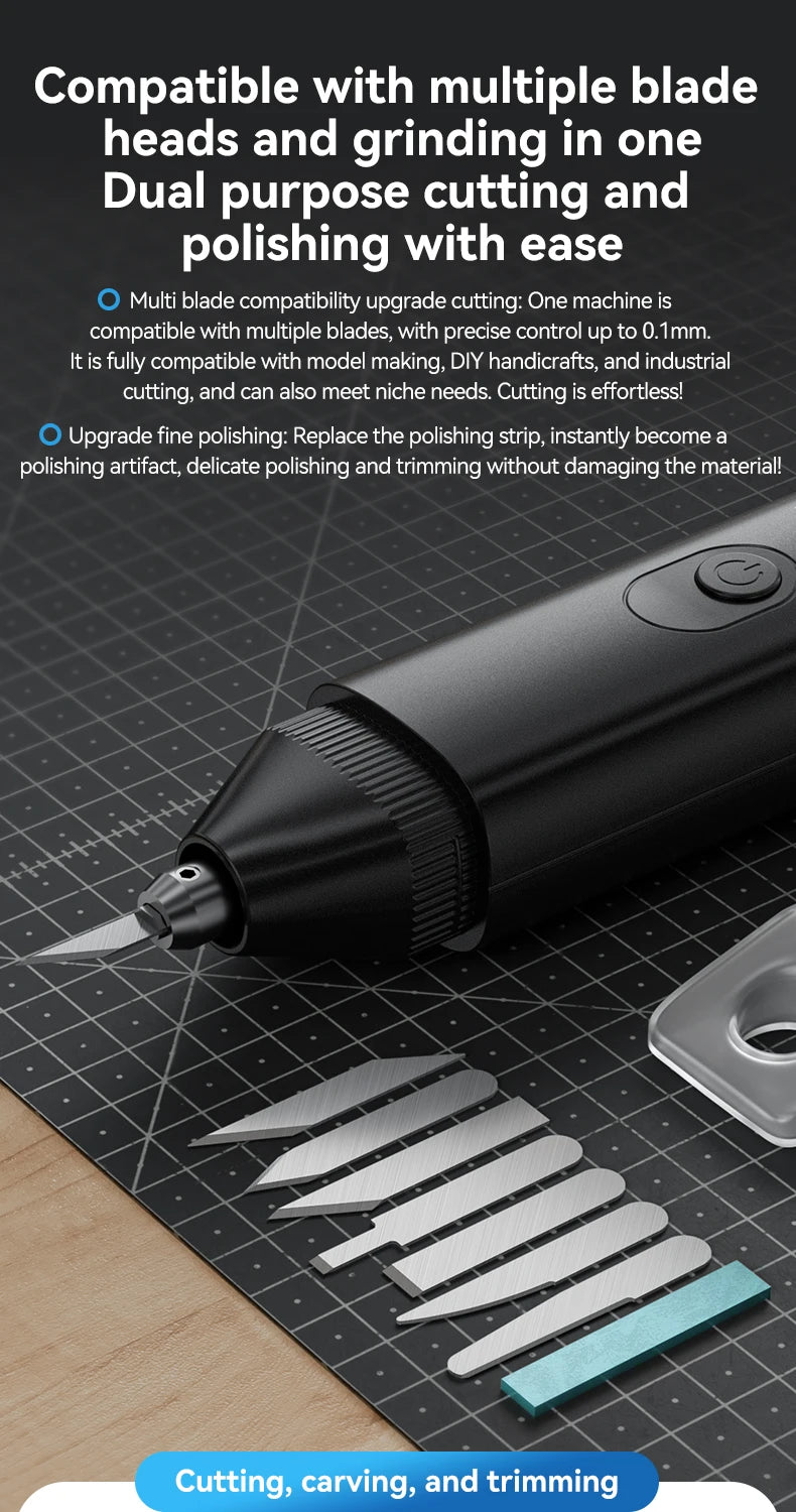 Awgem 40KHz Handheld Ultrasonic Cutter – Electric Carving Tool for Plastic, Resin, 3D Printing & Textile